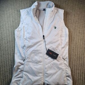 $335 New KJUS Radiation Vest Golf Women's Med Sz 38 White Full Zip Poly NWT